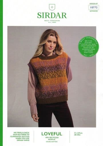 Sirdar DK Knitting Pattern - 10772 Multi Coloured Tank Top