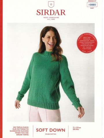 Sirdar DK Knitting Pattern - 10880 Ladies Sweater (28 - 54ins)