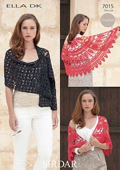 Sirdar Ella DK - 7015 Shawl & Wrap Crochet Pattern