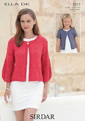 Sirdar Ella DK - 7017 Cardigans Knitting Pattern