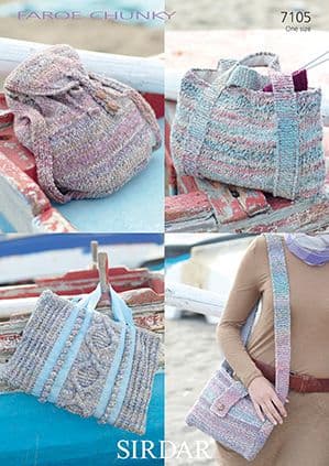 Sirdar Faroe Chunky - 7105 Rucksack and Bags Knitting Pattern