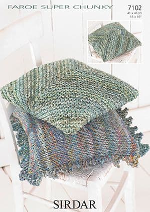 Sirdar Faroe Super Chunky - 7102 Cushion Covers Knitting Pattern