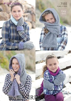 Sirdar Freya Chunky - 7155 Scarves and Mittens Knitting Pattern