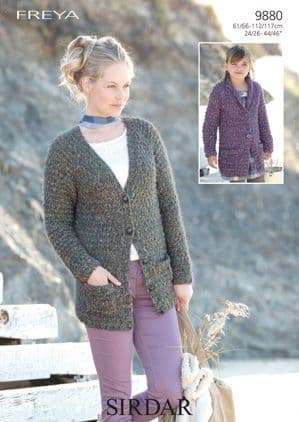 Sirdar Freya Chunky - 9880 Cardigans Knitting Pattern