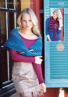 Sirdar Giselle Aran - 9888 Scarf and Shawl Pattern