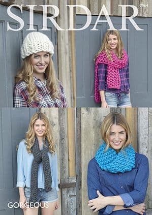 Sirdar Gorgeous - 7964 Woman's Snood, Hat and Scarves Knitting Pattern