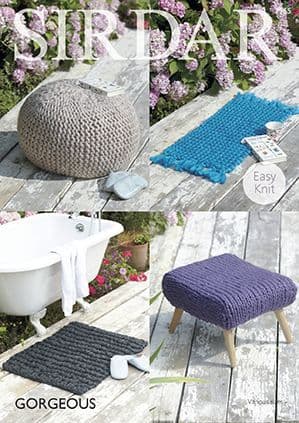 Sirdar Gorgeous - 7965 Foot Stool Covers and Rugs Knitting Pattern
