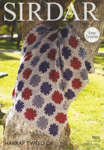 Sirdar Harrap Tweed DK - 7833 Blanket Crochet Pattern