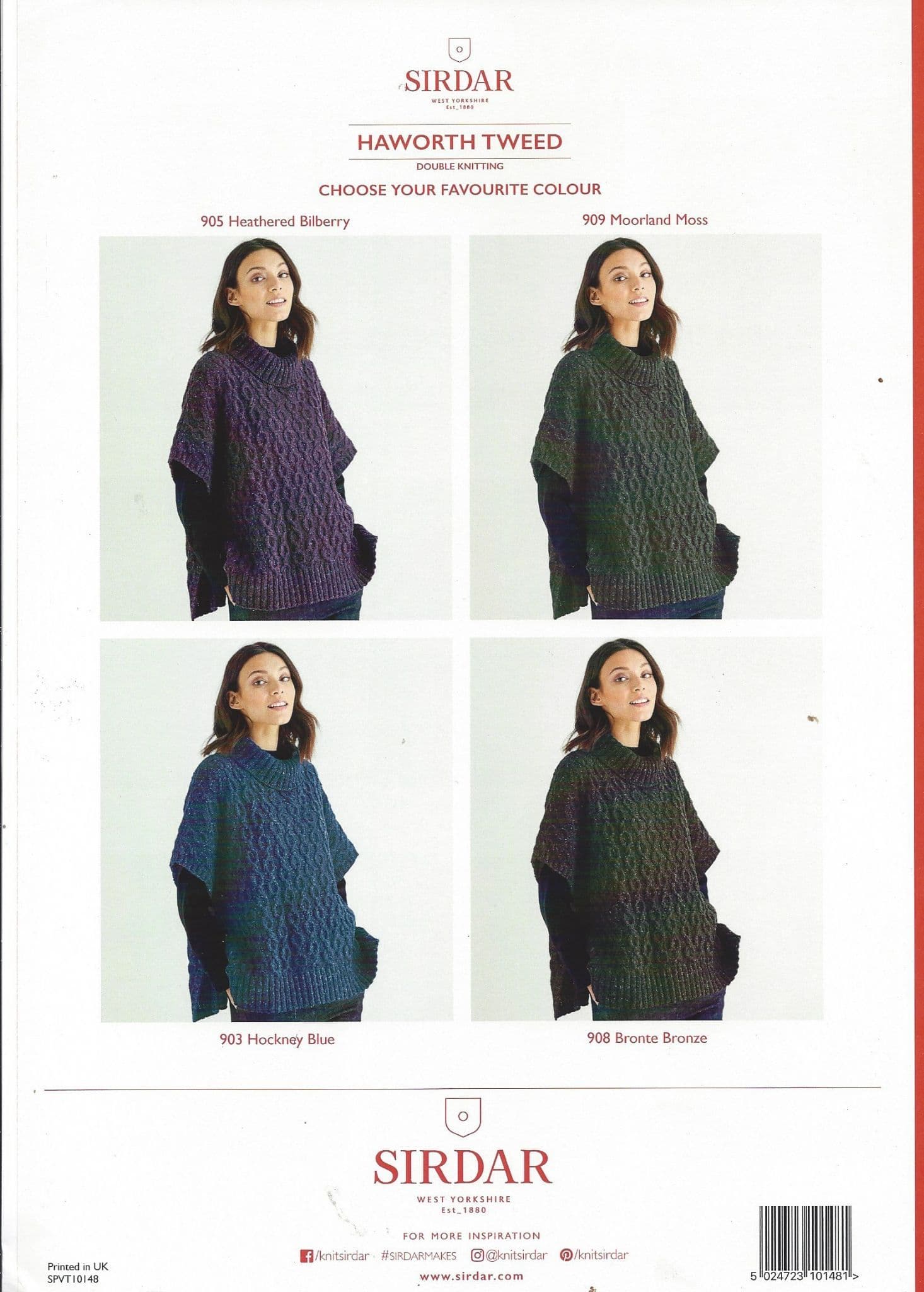 Sirdar Haworth Tweed DK Knitting Pattern Booklet - 10148 Poncho