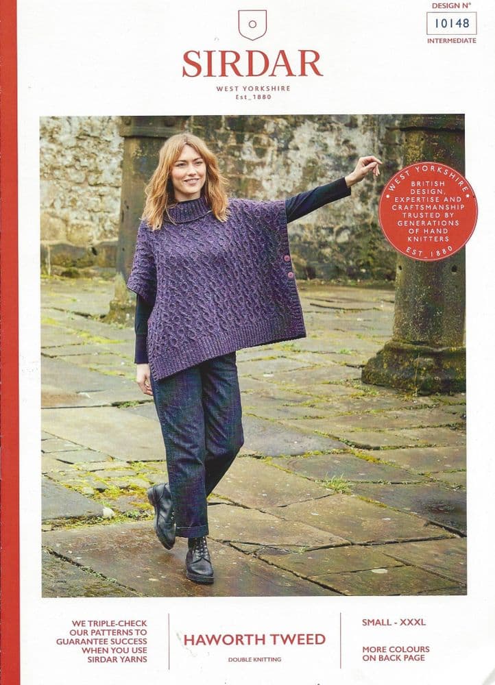 Sirdar Haworth Tweed DK Knitting Pattern Booklet - 10148 Poncho