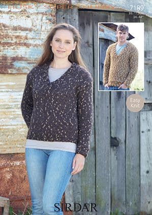 Sirdar Husky Super Chunky - 7189 Sweaters Knitting Pattern
