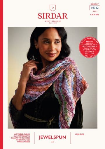 Sirdar Jewelspun Aran Crochet Pattern - 10722 Ladies Shawls