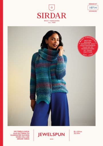 Sirdar Jewelspun Aran Knitting Pattern - 10714 Ladies Sweater Dress