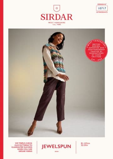 Sirdar Jewelspun Aran Knitting Pattern - 10717 Ladies Tunic Top