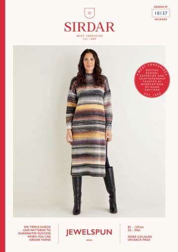 Sirdar Jewelspun Aran Knitting Pattern Booklet - 10137 Tunic Dress
