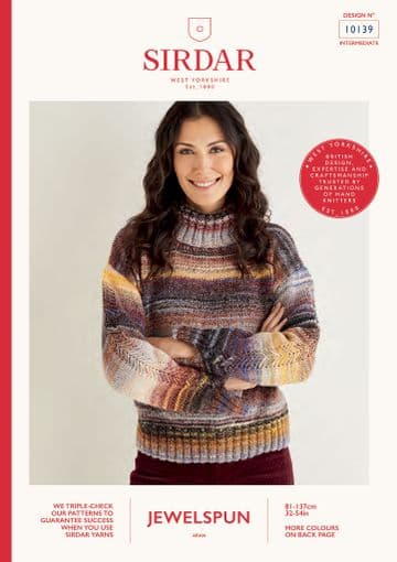 Sirdar Jewelspun Aran Knitting Pattern Booklet - 10139 Sweater