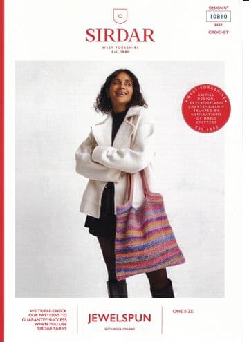 Sirdar Jewelspun Chunky Crochet Pattern - 10810 Large Tote Bag