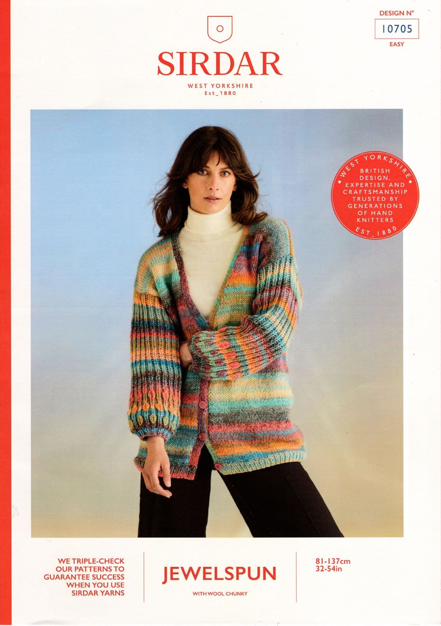 Sirdar Sirdar Jewelspun Chunky Knitting Pattern - 10705 Ladies Cardigan