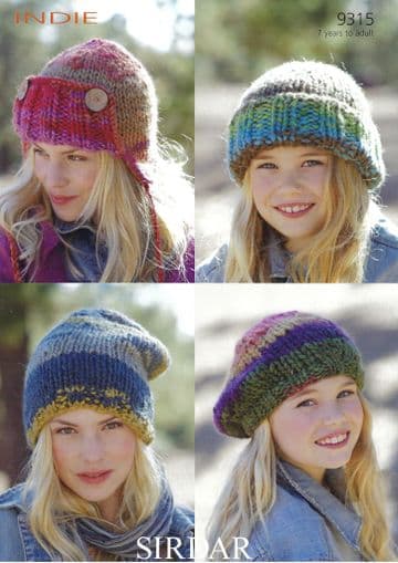 Sirdar Mega Chunky Knitting Pattern - 9315 Ladies Hats