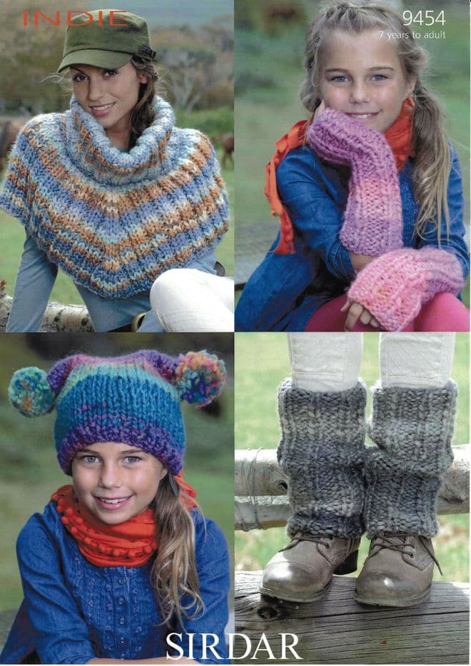 Sirdar Mega Chunky Knitting Pattern - 9454 Girls & Ladies Accessories