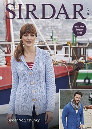 Sirdar No.1 Chunky Knitting Pattern - 8176 Cardigans