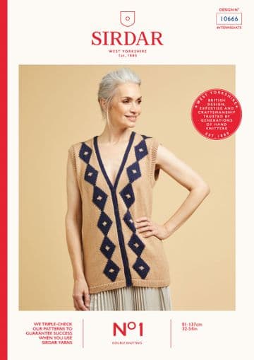 Sirdar No.1 Double Crepe - 10666 Tunic Vest Knitting Pattern