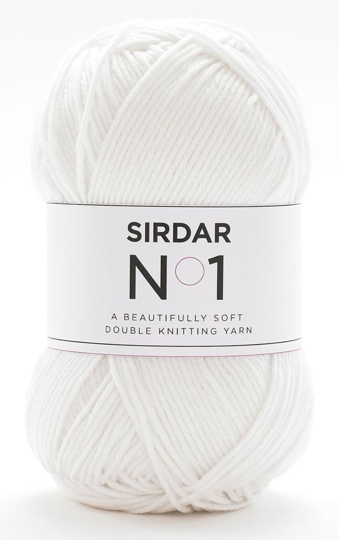 Sirdar No.1 Double Knit Crepe 100g - 203 White Dove - Clearance Price £3.99