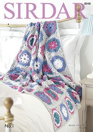 Sirdar No.1 Double Knit Crepe - 8048 Throw Crochet Pattern