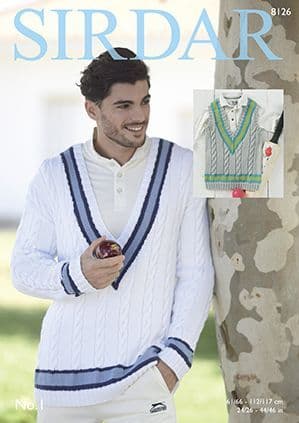 Sirdar No.1 Double Knit Crepe - 8126 Sweater & Tank Top Knitting Pattern