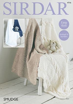 Sirdar Smudge - 4716 Blankets Knitting Pattern