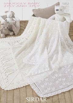 Sirdar Snuggly 2 ply & 3 ply - 1452 Shawls Knitting Pattern