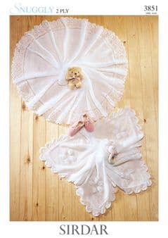 Sirdar Snuggly 2 ply - 3851 Shawls Knitting Pattern