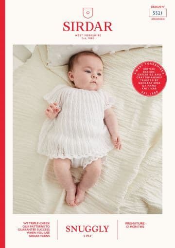 Sirdar Snuggly 2 Ply Knitting Pattern - 5521 Dress & Pants