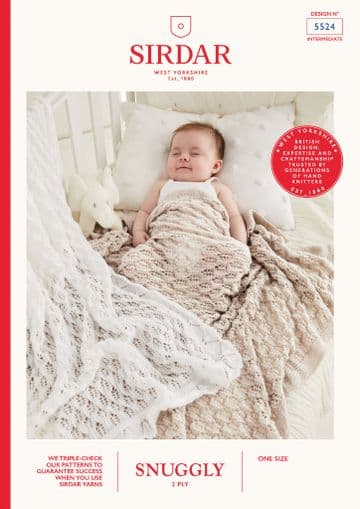 Sirdar Snuggly 2 Ply Knitting Pattern - 5524 Blankets
