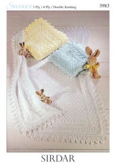 Sirdar Snuggly 3ply & 4ply & DK - 3983 Shawls Knitting Pattern
