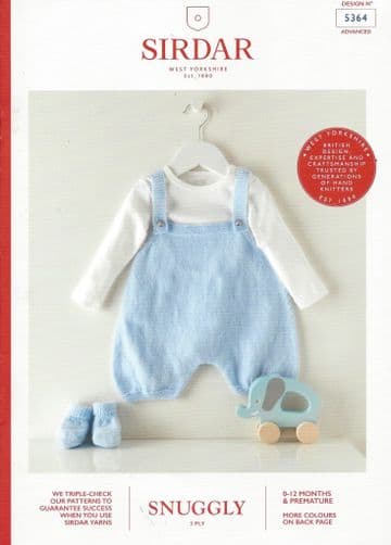 Sirdar Snuggly 3ply - 5364 Romper & Bootees Knitting Booklet