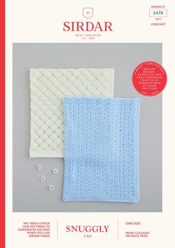 Sirdar Snuggly 3ply - 5470 Blankets Crochet Pattern