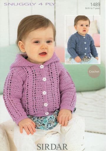 Sirdar Snuggly 4Ply - 1489 Jacket & Cardigan Crochet Pattern