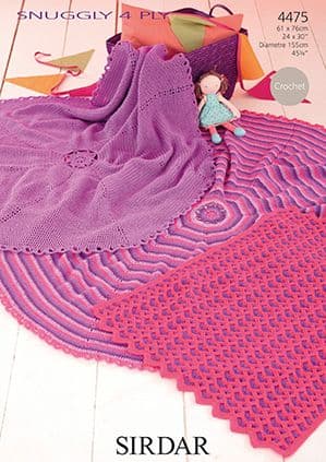 Sirdar Snuggly 4ply - 4475 Blankets Knitting Pattern