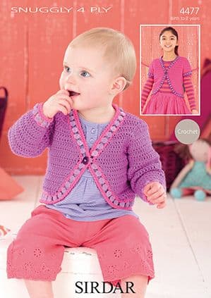 Sirdar Snuggly 4ply - 4477 Cardigans Knitting Pattern