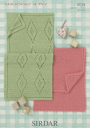 Sirdar Snuggly 4ply 4639 Blankets Crochet Pattern