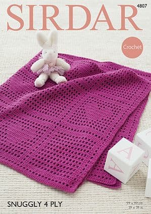 Sirdar Snuggly 4ply - 4807 Blanket Crochet Pattern