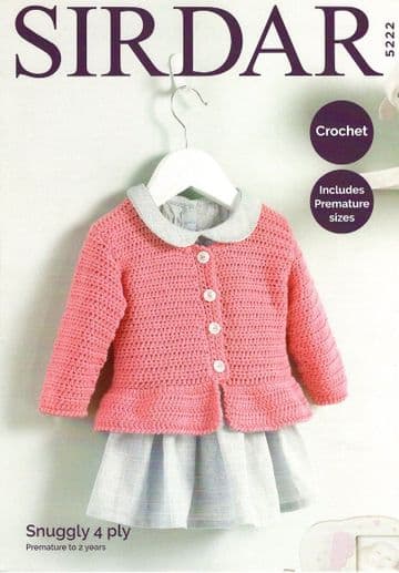 Sirdar Snuggly 4ply - 5222 Cardigan Crochet Pattern
