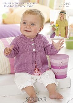 Sirdar Snuggly Baby Bamboo DK - 1219 Cardigans Knitting Pattern