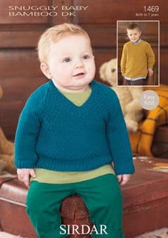 Sirdar Snuggly Baby Bamboo DK - 1469 Sweaters Knitting Pattern
