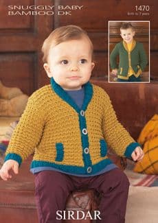 Sirdar Snuggly Baby Bamboo DK - 1470 Cardigans Knitting Pattern