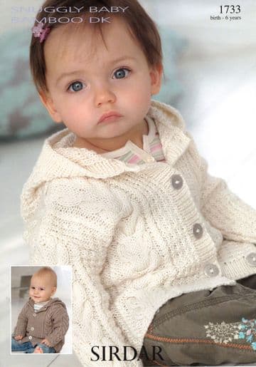 Sirdar Snuggly Baby Bamboo DK - 1733 Coat Knitting Pattern