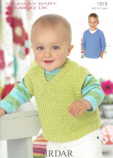 Sirdar Snuggly Baby Bamboo DK - 1919 Tank Top & Sweater Knitting Pattern