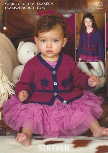 Sirdar Snuggly Baby Bamboo DK - 1955 Cardigans Knitting Pattern