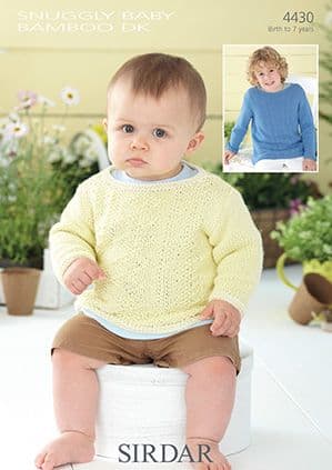 Sirdar Snuggly Baby Bamboo DK - 4430 Jumpers Knitting Pattern